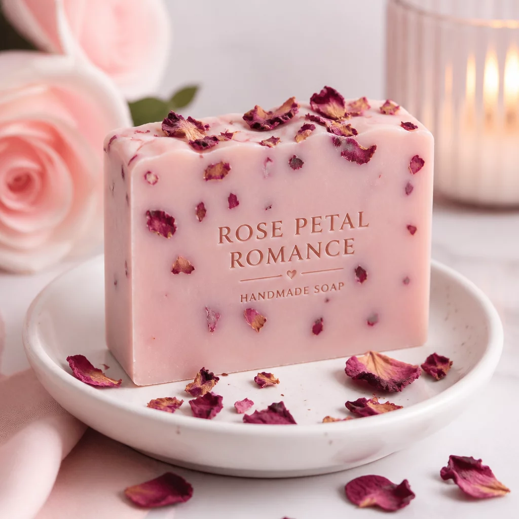 Rose Petal Romance botanical luxury soap